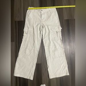 American Eagle Outfitters Cream Cargo Pants